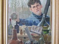 Johan Christiaan Nijland (1888-1974) schilderij De glazenwasser 1954