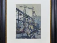 Hans van der Plas, aquarel wederopbouw Rotterdam 1957